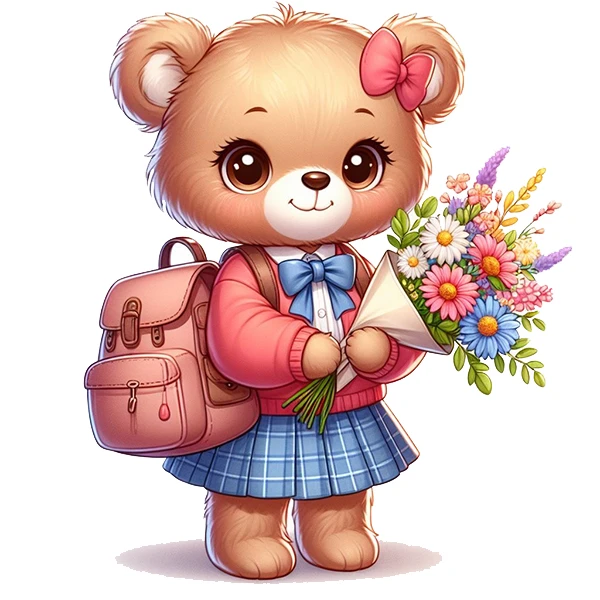 استیکر پارچه و لباس پاد آفرین طرح خرسی و مدرسه کد 2976