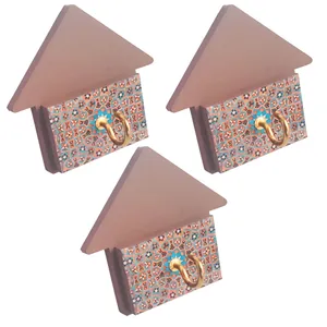 آویز حوله مدل خانه کد A315 بسته 3 عددی