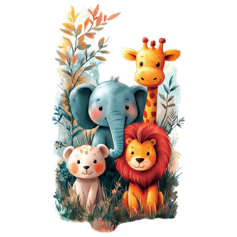 استیکر دیواری کودک گراسیپا مدل حیوانات شاد و خندان کد ۲۰۵