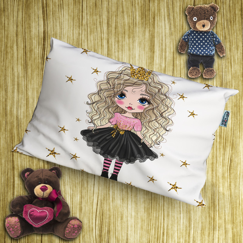 روبالشی کودک هزاردستان طرح دختر زیبا مدل rob302