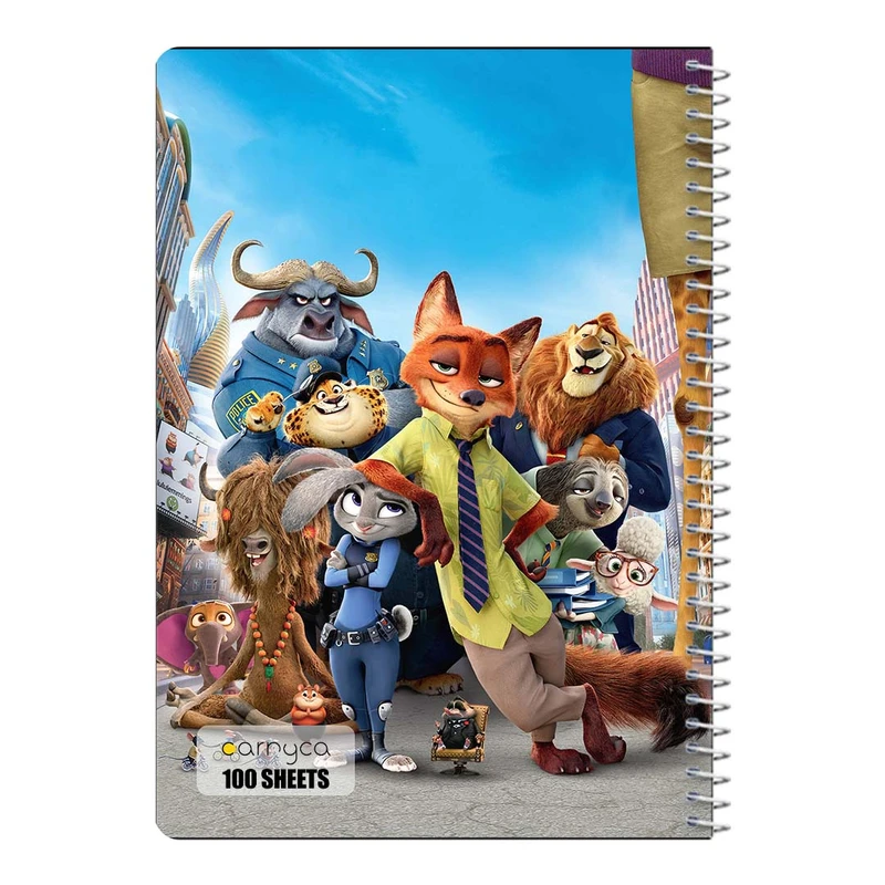 دفتر مشق 100 برگ سیمی کارنیکا طرح زوتوپیا Zootopia کد 16599