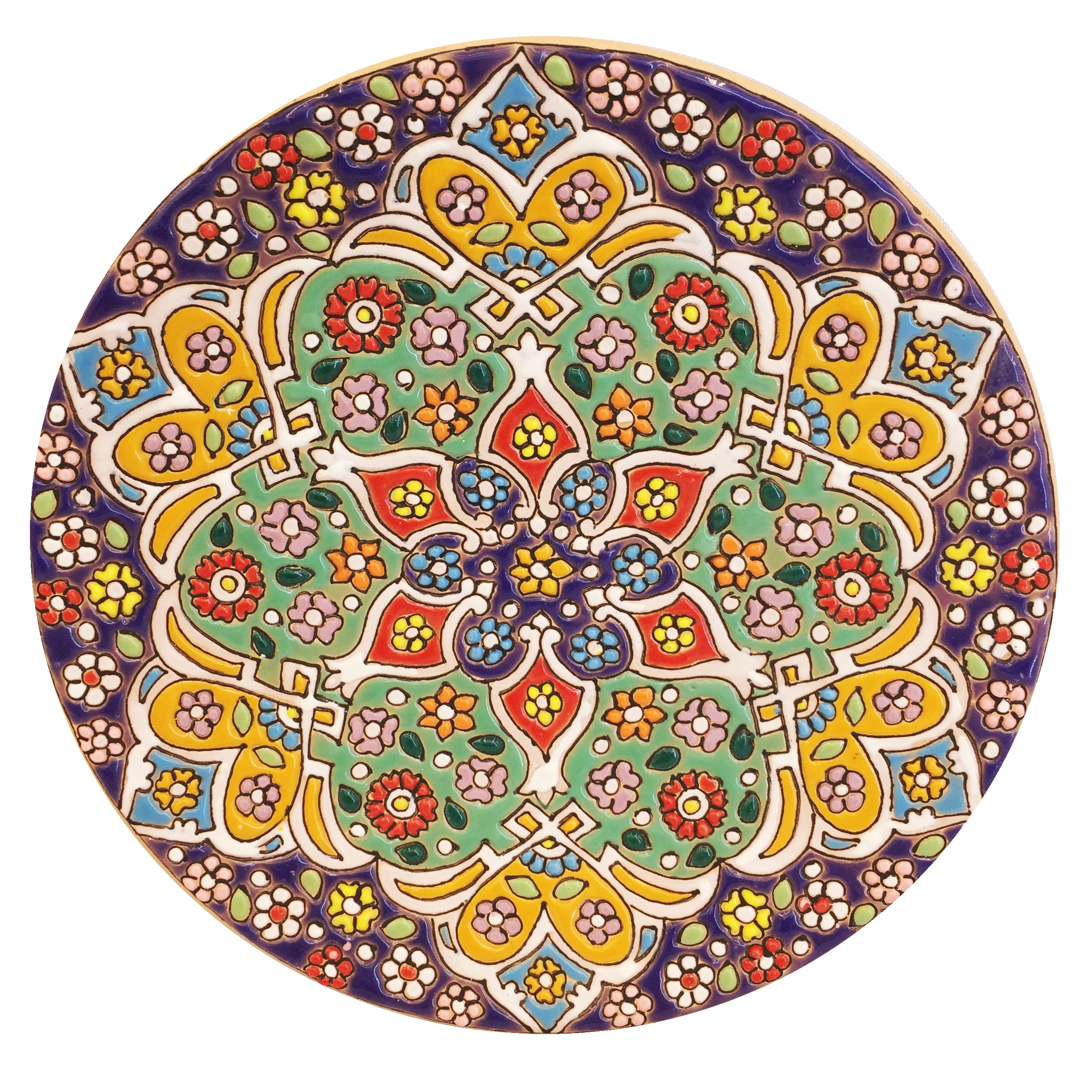 بشقاب میناکاری سفالی زمانیان کد ZMN15075