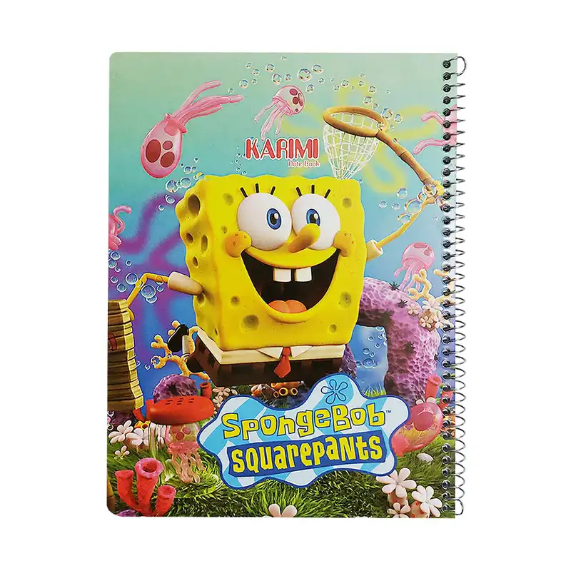 دفتر مشق 50 برگ کریمی طرح باب اسفنجی مدل حاشیه دار کد 140182
