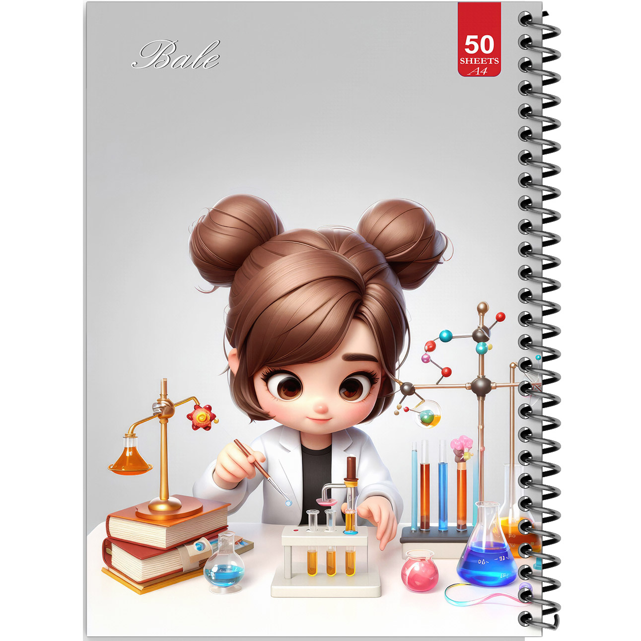 دفتر نقاشی 50 برگ انتشارات بله طرح دختر دانشمند کد A4-L707