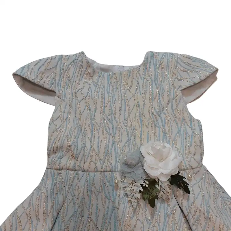 ست پیراهن و کیف دخترانه مدل ASH565 رنگ آبی