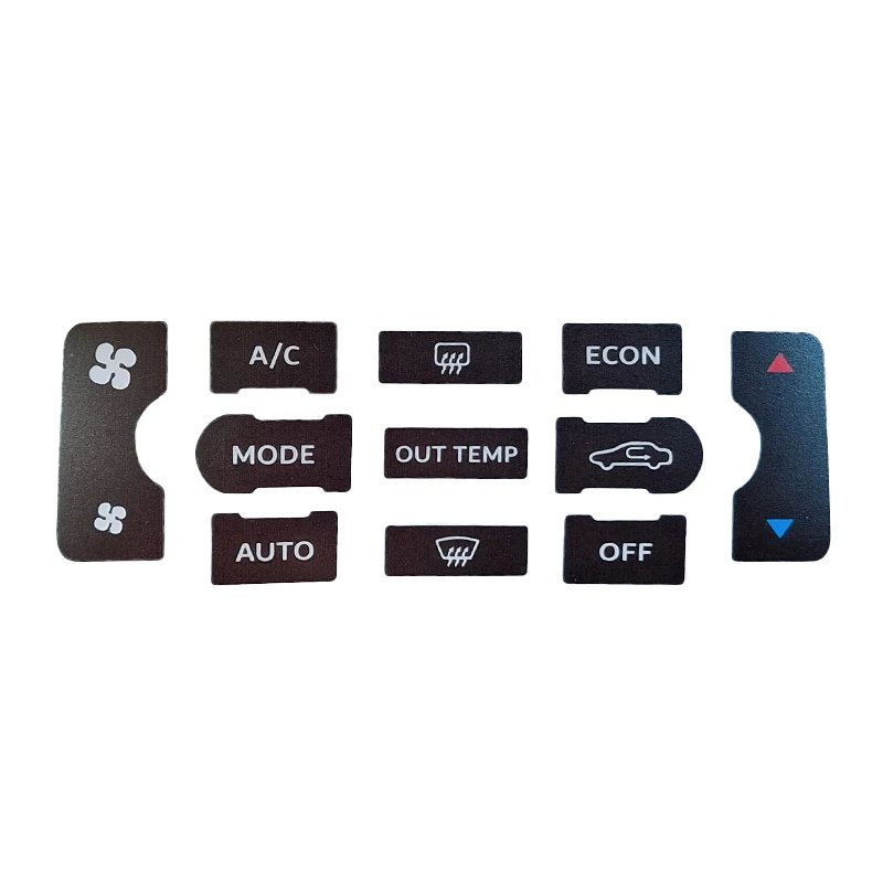 برچسب دکمه های پنل تهویه خودرو کالانیکس مدل BAR-SORENKAG-100291 مناسب برای سمند سورن مجموعه 11 عددی