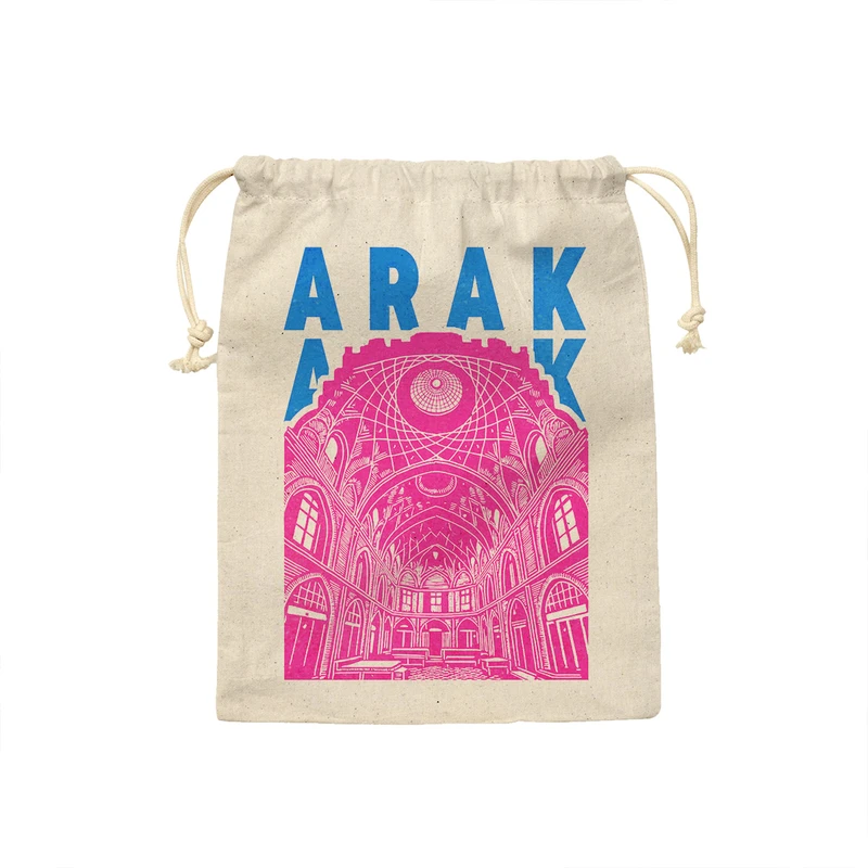 کیسه نان و سبزی ترمه طراحان ایده مدل نماد بازار تاریخی اراک کد map0095 - S سایز 19x19 سانتی متر