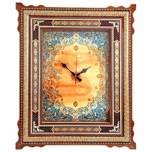 ساعت دیواری خاتم کاری طرح نقاشی تذهیب کد 50x60