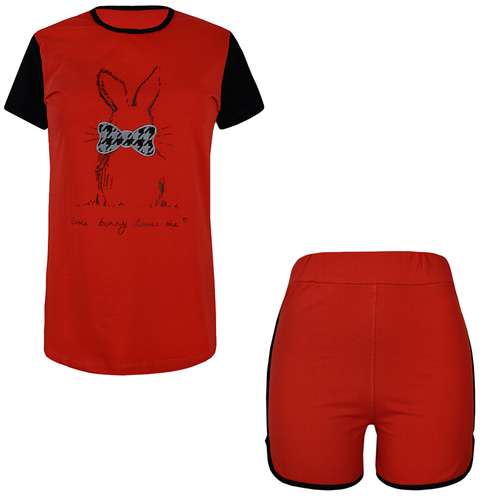 ست تی شرت و شلوارک زنانه مدل  358035505