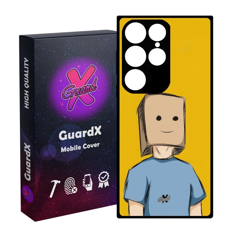 کاور گارد ایکس طرح کارتن مدل Glass10596 مناسب برای گوشی موبایل سامسونگ Galaxy S24 Ultra