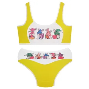 ست شورت و نیم تنه دخترانه ماییلدا مدل پددار تخم مرغ کد 5164-1 رنگ زرد