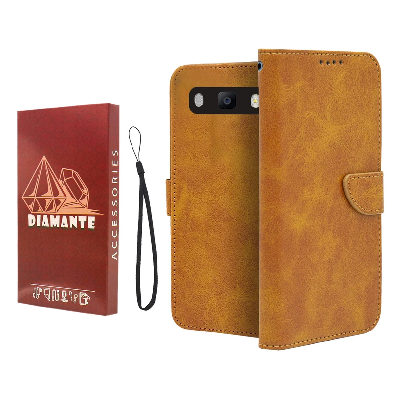 کیف کلاسوری دیامانته مدل Mortand Ros مناسب برای گوشی موبایل سامسونگ Galaxy J710 / J7 2016 به همراه بندآویز