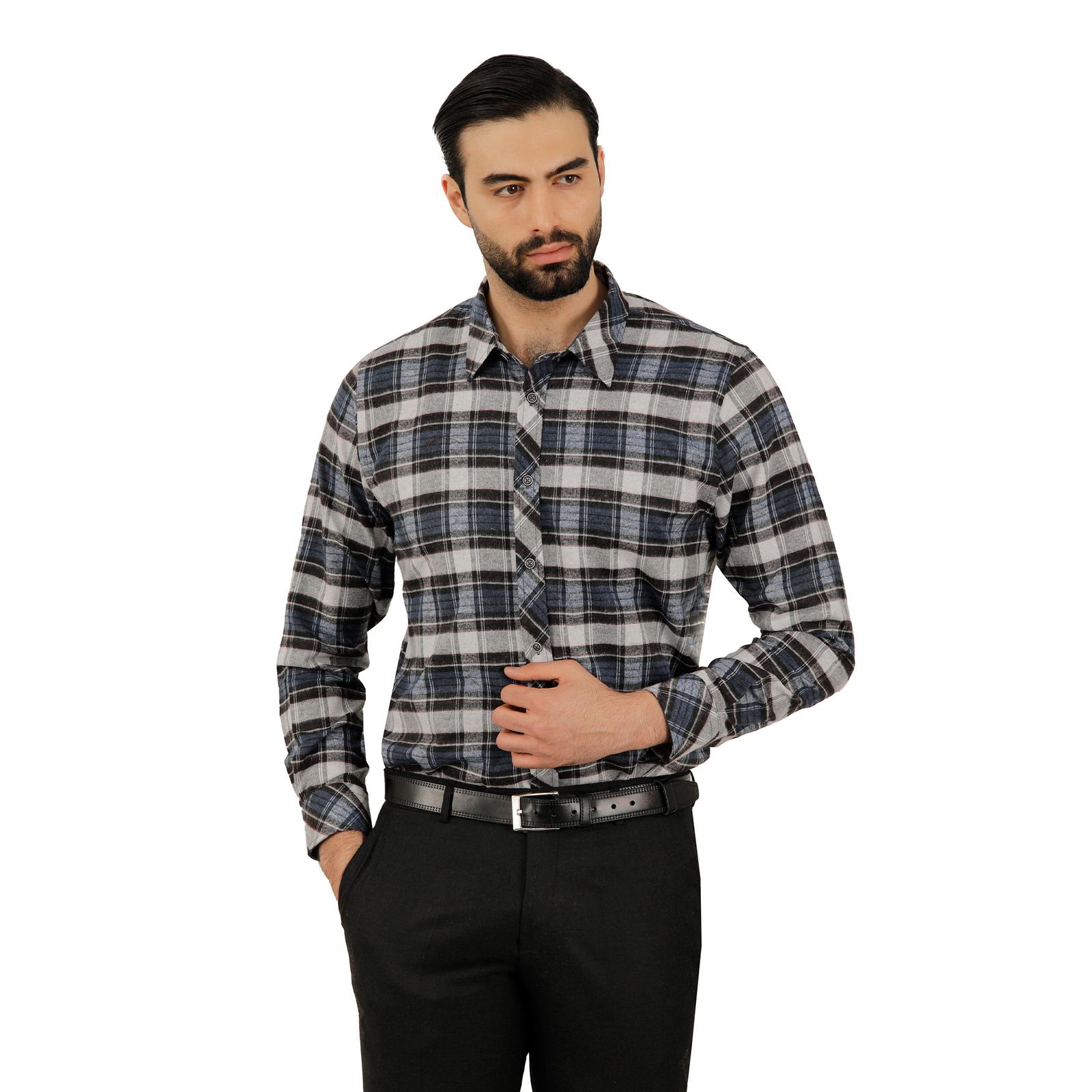 پیراهن آستین بلند مردانه پاتن جامه مدل پشمی 102721020232841 -  - 2