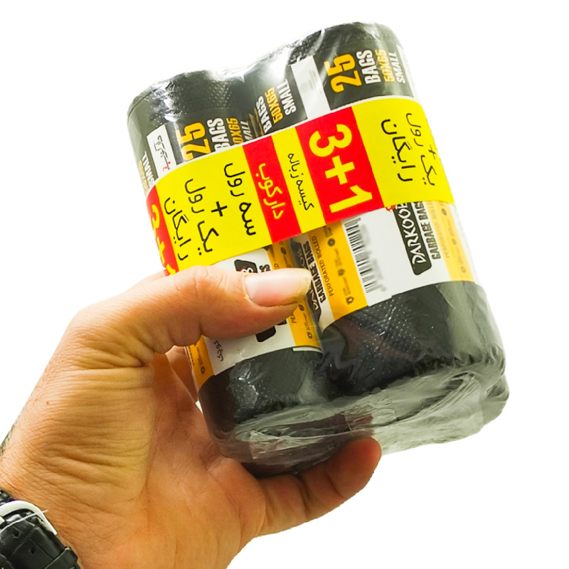 کیسه زباله دارکوب مدل DAR_ZROLsia-SMAL25 چهار بسته 25 عددی