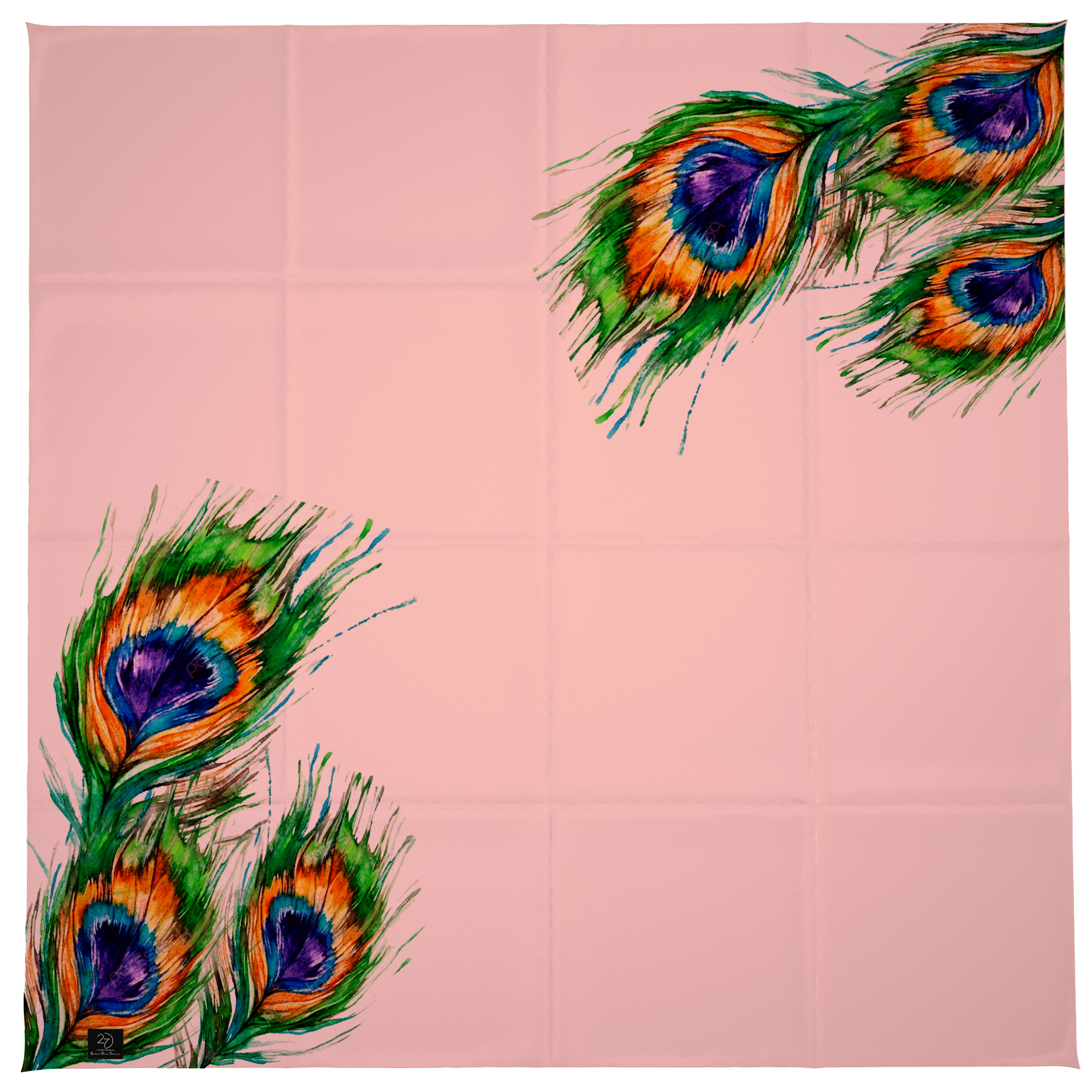  روسری زنانه 27 طرح پر طاووس کد H01 -  - 8