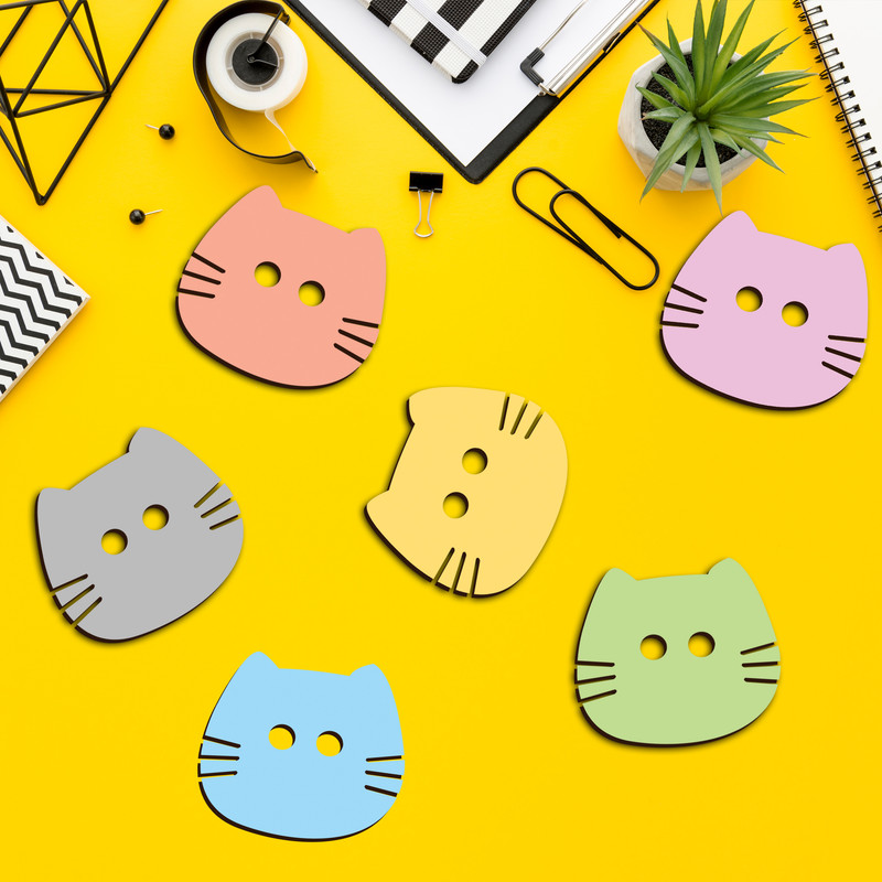 زیر لیوانی مدل گربه مهربون کد 8 مجموعه 6 عددی