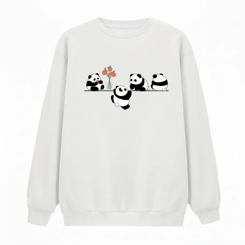 سویشرت زنانه مدل پاندا های بامزه کد v12 