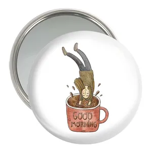 آینه جیبی خندالو مدل قهوه Coffee  کد 5388