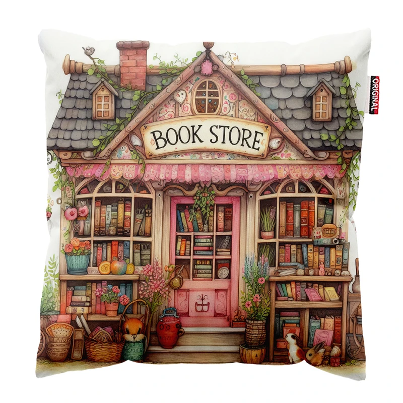 کوسن پاد آفرین مدل کتاب فروشی  کد PK401947 سایز 40*40 سانتی متر