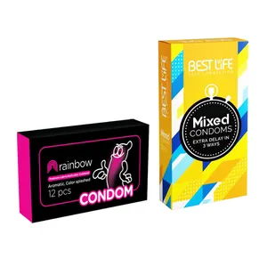 کاندوم بست لایف مدل Mixed بسته 12 عددی به همراه کاندوم Condom مدل Rainbow بسته 12 عددی