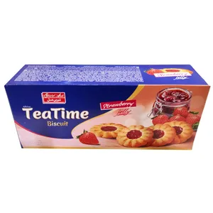 بیسکویت با ژله توت فرنگی تی تایم شیرین عسل - 150 گرم بسته 6 عددی