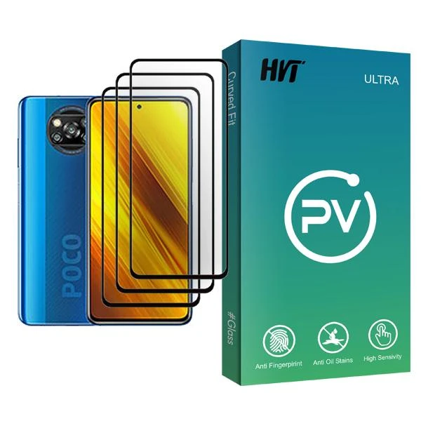 محافظ صفحه نمایش اچ وی تی مدل PV Glass MIX003 مناسب برای گوشی موبایل شیائومی Poco X3 NFC بسته سه عددی