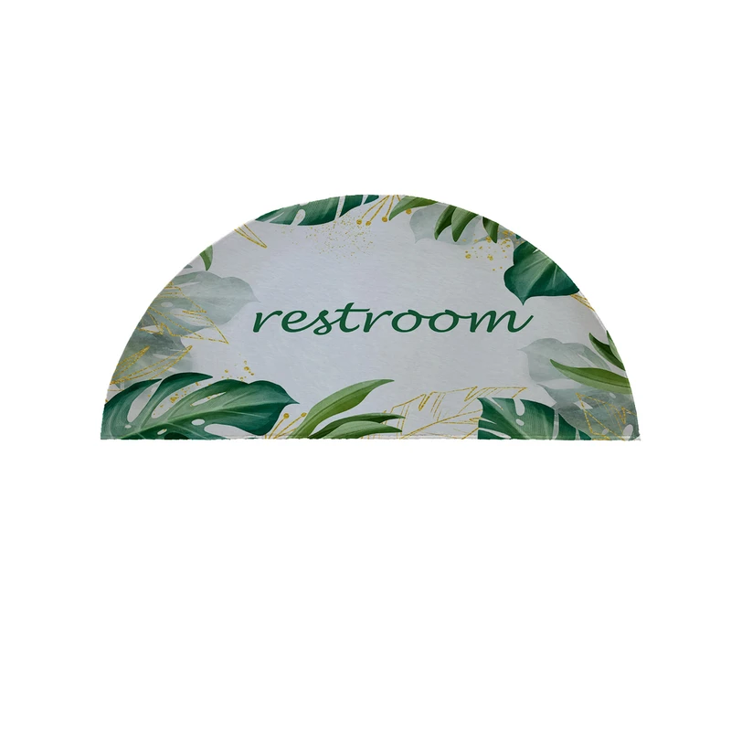 پادری مدل نیم دایره طرح Restroom کد 8737 سایز 90×45 سانتی متر