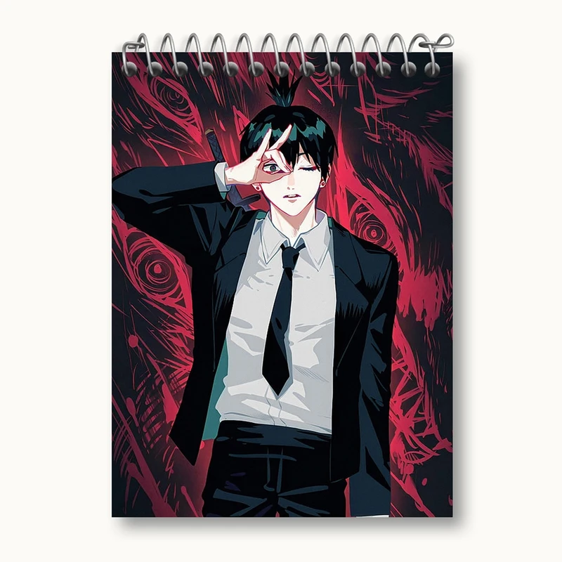 دفتر یادداشت 50 برگ خندالو مدل هایاکاوا انیمه مرد اره ای Chainsaw Man کد 17992
