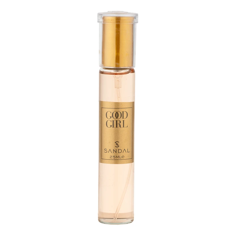 عطر جیبی زنانه صندل مدل GOOD GIRL با رایحه شیرین، تند، گرم، شرقی، گلی حجم 25 میلی‌لیتر