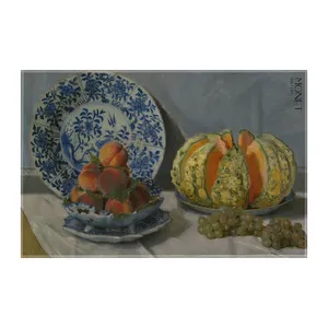 کاغذ کادو ترمه طراحان ایده مدل طبیعت بی جان از مونه کد art0212 سایز 57x37 سانتی متر