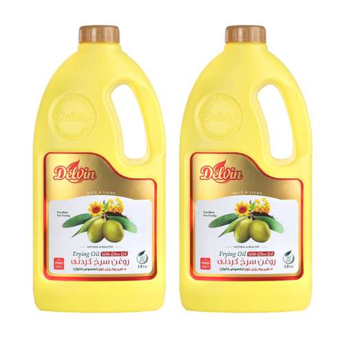 روغن سرخ کردنی بر پایه روغن زیتون دلوین - 1800 میلی لیتر مجموعه 2 عددی