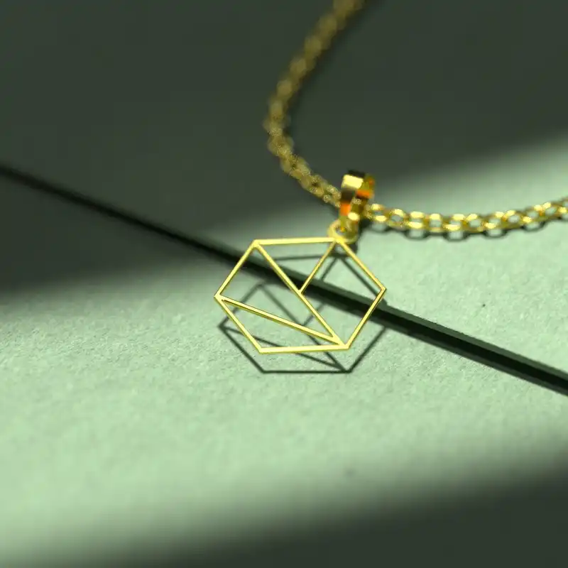 گردنبند طلا 18 عیار زنانه مدوپد مدل هندسی کد F3-1-1061