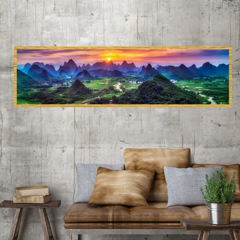 تابلو بکلیت طرح منظره غروب آفتاب مدل کشیده T-7615