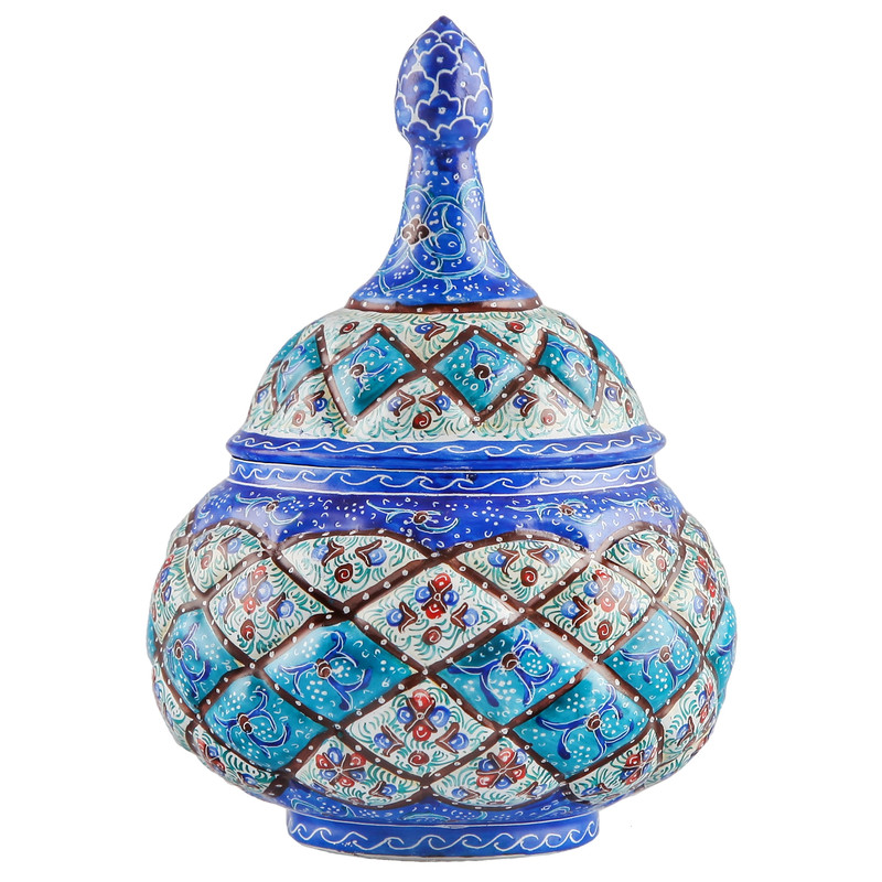 قندان میناکاری طرح برجسته اثر ابوالقاسمی کد 170200