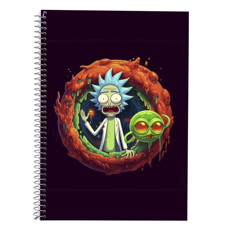 دفتر زبان 50 برگ مدوپد مدل سه خط طرح ریک اند مورتی rick&morty کد DF10870