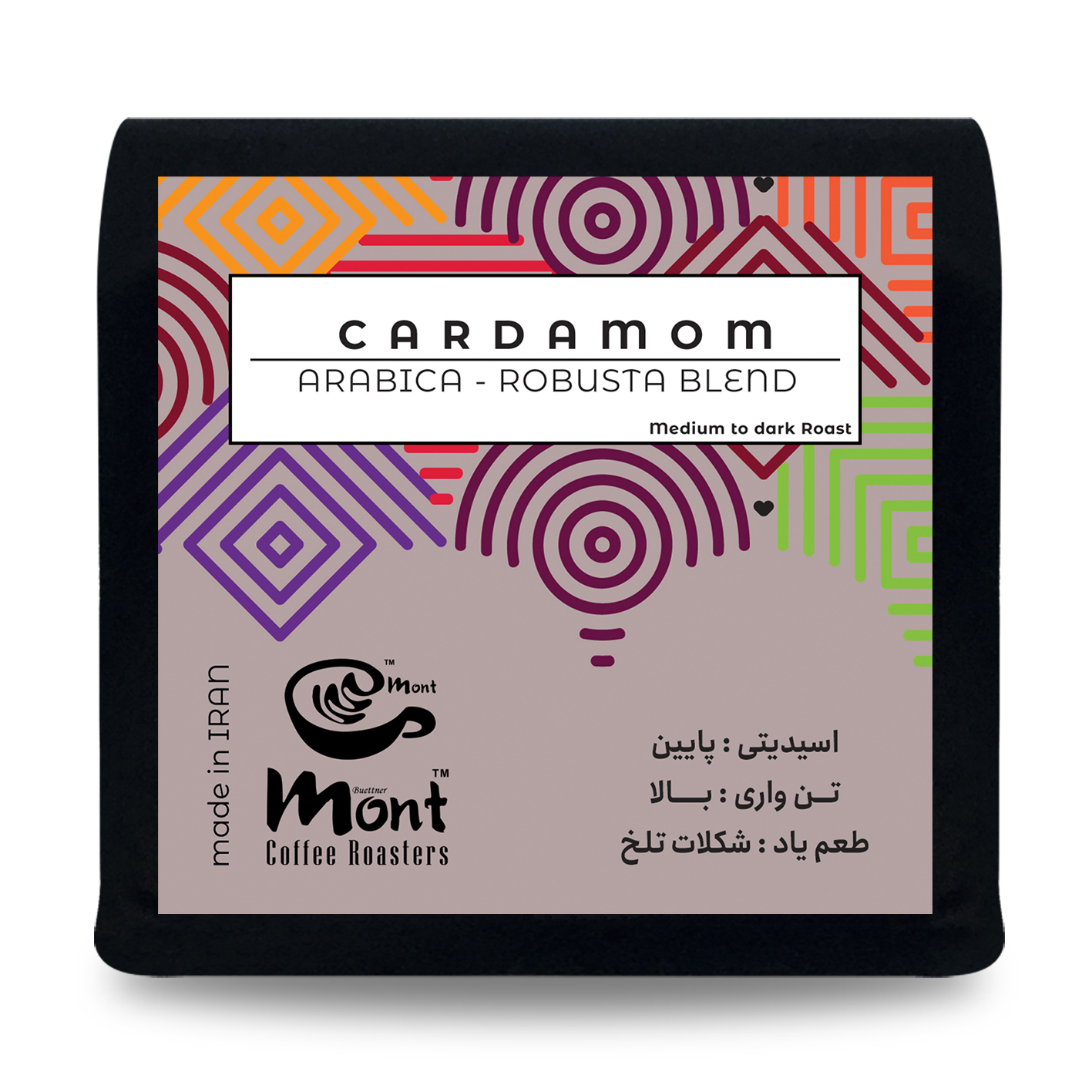 دانه قهوه ترکیبی 80% عربیکا 20% ربوستا مونت کارداموم - 250 گرم