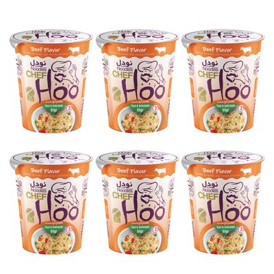 نقد و بررسی نودل گوشت لیوانی شف هو - 65 گرم بسته 6 عددی توسط خریداران