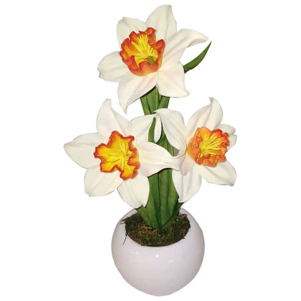 گلدان به همراه گل مصنوعی مدل نرگس کد 482