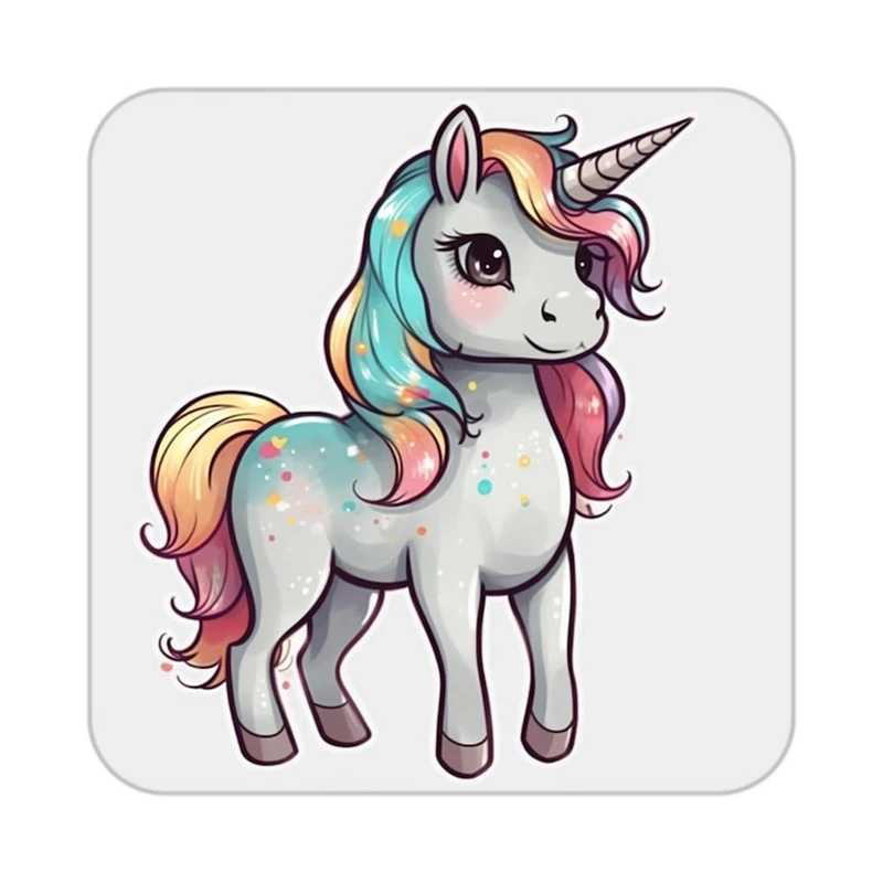 زیر لیوانی کاکتی طرح اسب تک شاخ و یونیکورن مدل mp32079