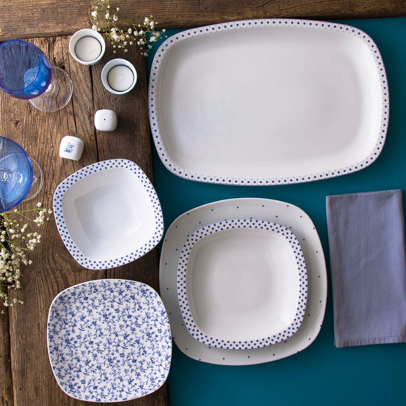 سرویس غذاخوری 27 پارچه چینی زرین ایران مدل کواترو ورنیکا درجه 3