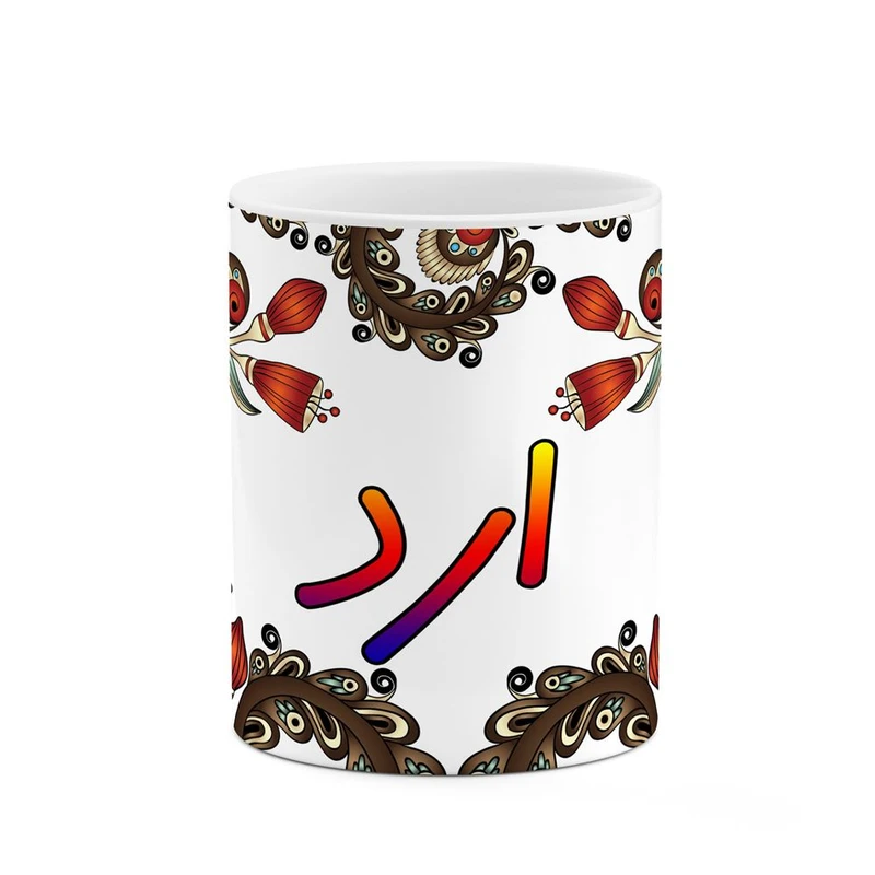 ماگ کاکتی مدل اسم ارد طرح سنتی گل و بته کد mgh43414