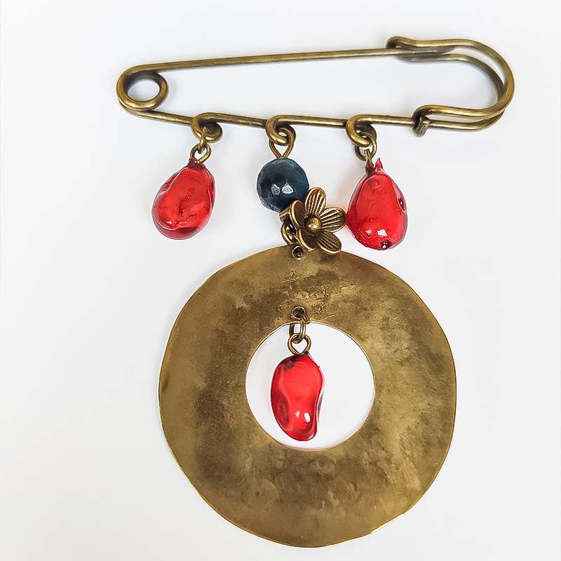 سنجاق سینه زنانه مدل گل انار