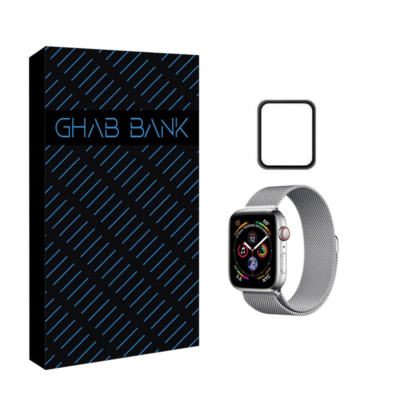 بند میلانس قاب بانک مدل milanes مناسب برای اپل واچ سری 7 سایز 45 میلی متری به همراه محافظ صفحه نمایش 