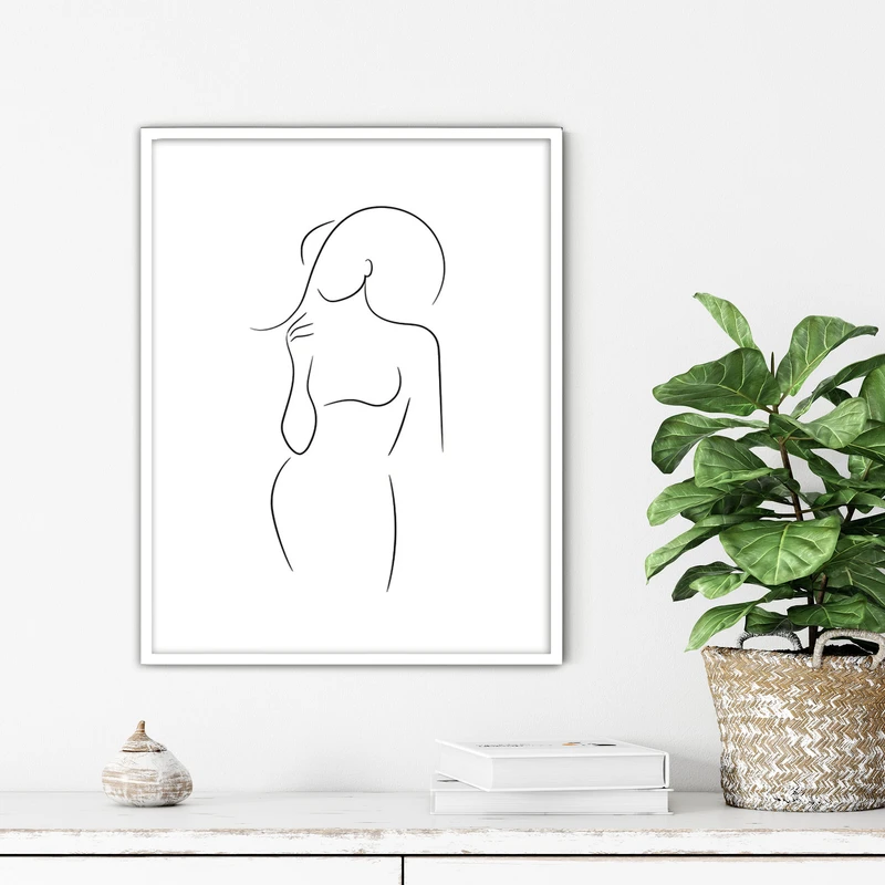 تابلو آتریسا طرح لاین آرت مدرن مدل ATFL159 فریم سفید