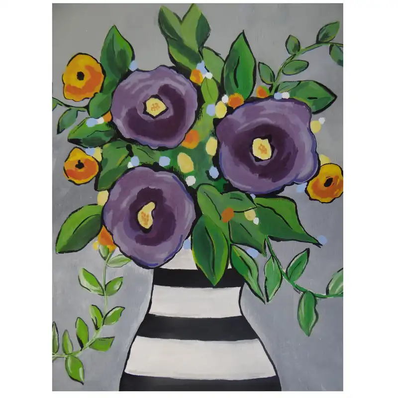 نقاشی گواش طرح گل