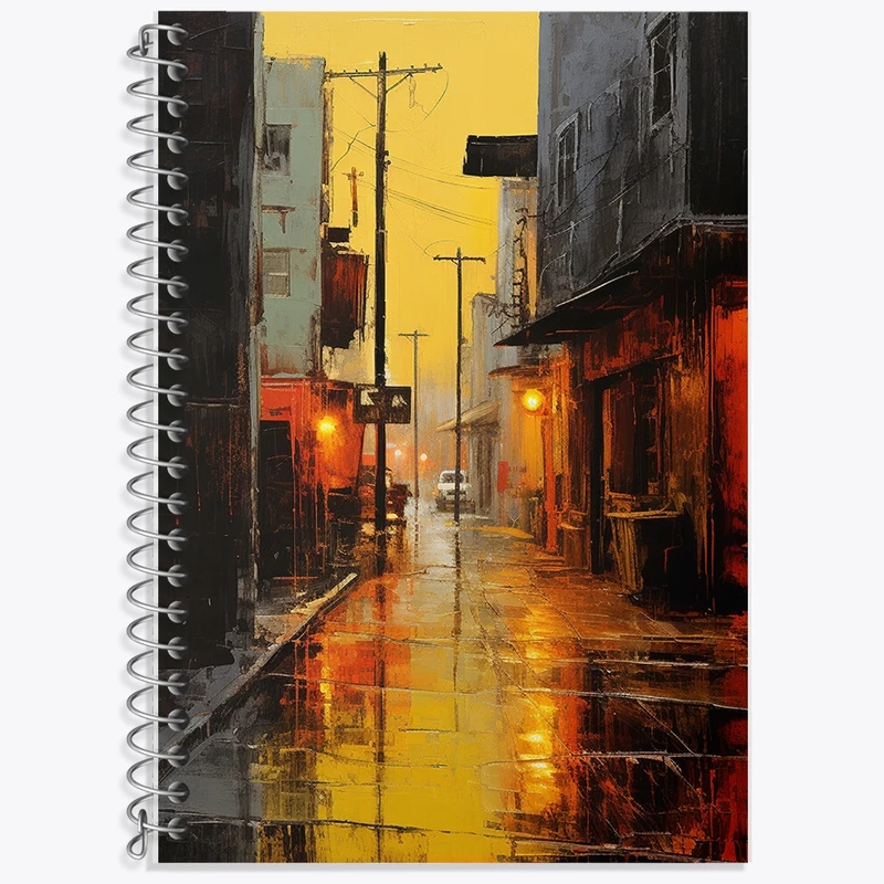 دفتر زبان 50 برگ خندالو مدل سه خط طرح خیابان کد F418