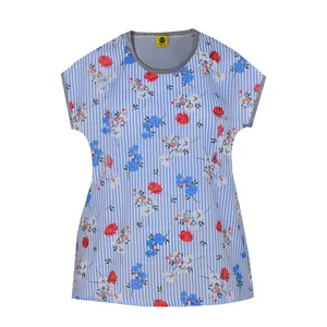 تی شرت آستین کوتاه زنانه تپل تیپ مدل گلی