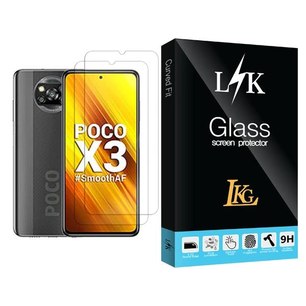 محافظ صفحه نمایش ال کا جی مدل LK Glass MIX002 مناسب برای گوشی موبایل شیائومی Poco X3 بسته دو عددی
