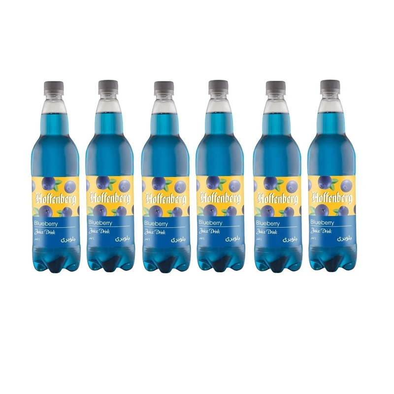 نوشیدنی گازدار هوفنبرگ با طعم بلوبری - 1 لیتر بسته 6 عددی