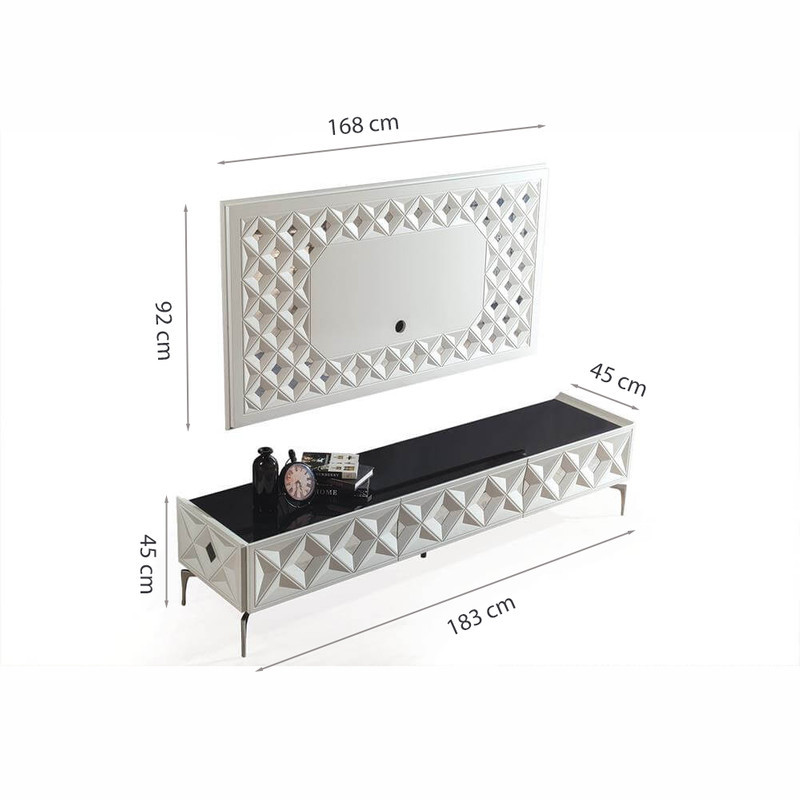 میز تلویزیون مدل Denis همراه با دیوارکوب